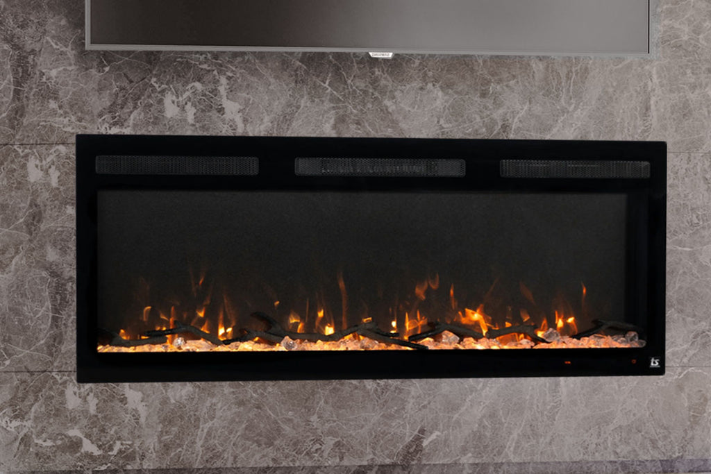 Touchstone Sideline Fury 57 inch Smart Wall Mount Recessed Electric Fireplace 80055
