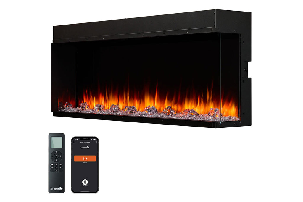 SimpliFire Triton 65 Inch Smart Multi-Side View Built In Linear Electric Fireplace - SF-TR65