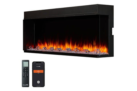Image of SimpliFire Triton 65 Inch Smart Multi-Side View Built In Linear Electric Fireplace - SF-TR65