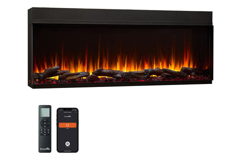 Image of SimpliFire Triton 78 Inch Smart Multi-Side View Built In Linear Electric Fireplace - SF-TR78