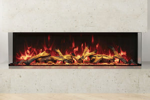 Amantii Panorama Tru View 60 inch 3-Sided Built-in Indoor Outdoor Electric Fireplace with Heater | 60-TRU-VIEW-XL