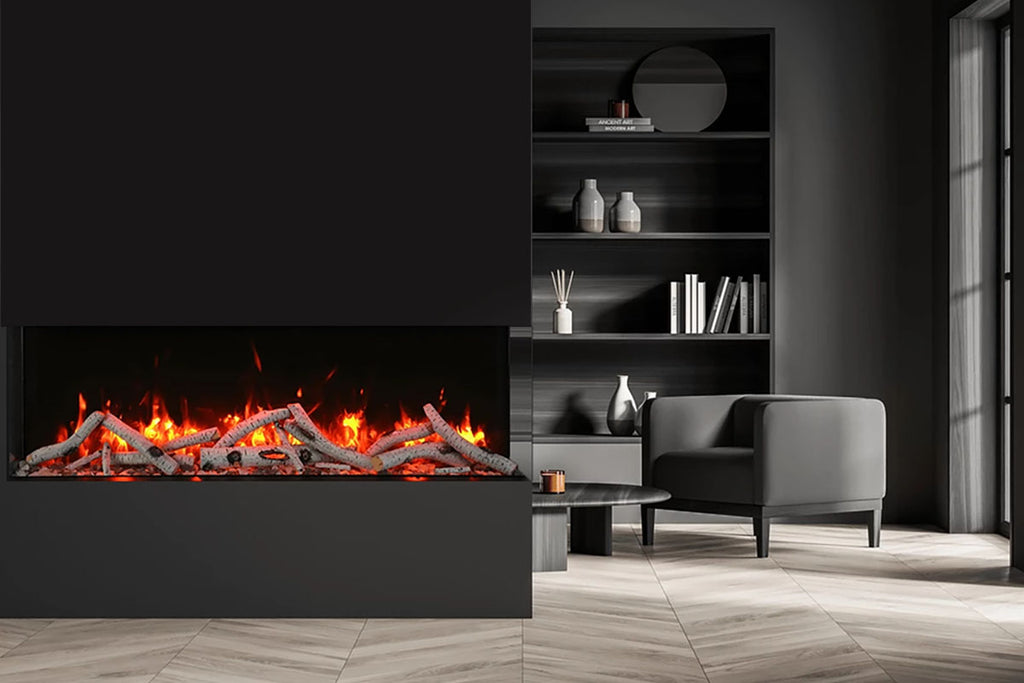 Amantii Panorama Tru View Slim 72-inch 3-Sided View Built In Indoor OutdoorElectric Fireplace with Heater | 72-TRV-SLIM