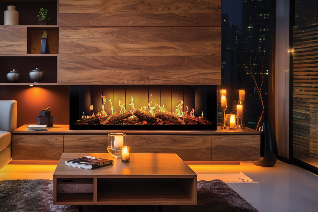 Solution Fires TrueFlame 150 3DX Virtual Multi-SiedVirtual Built-In Electric Fireplace SF-FP-TF-150-3DX