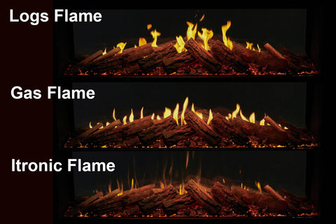 Image of Solution Fires TrueFlame 150 3DX Virtual Multi-Sied Virtual Built-In Electric Fireplace SF-FP-TF-150-3DX Flames