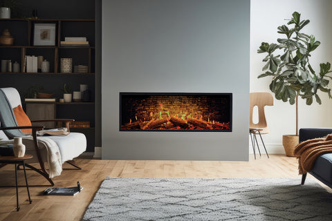 Image of Solution Fires TrueFlame 150 3DX Virtual Multi-SiedVirtual Built-In Electric Fireplace SF-FP-TF-150-3DX