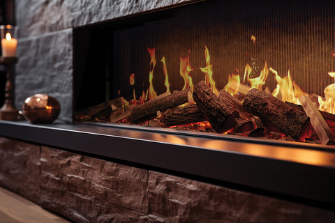 Image of Solution Fires TrueFlame 150 3DX Virtual Multi-SiedVirtual Built-In Electric Fireplace SF-FP-TF-150-3DX