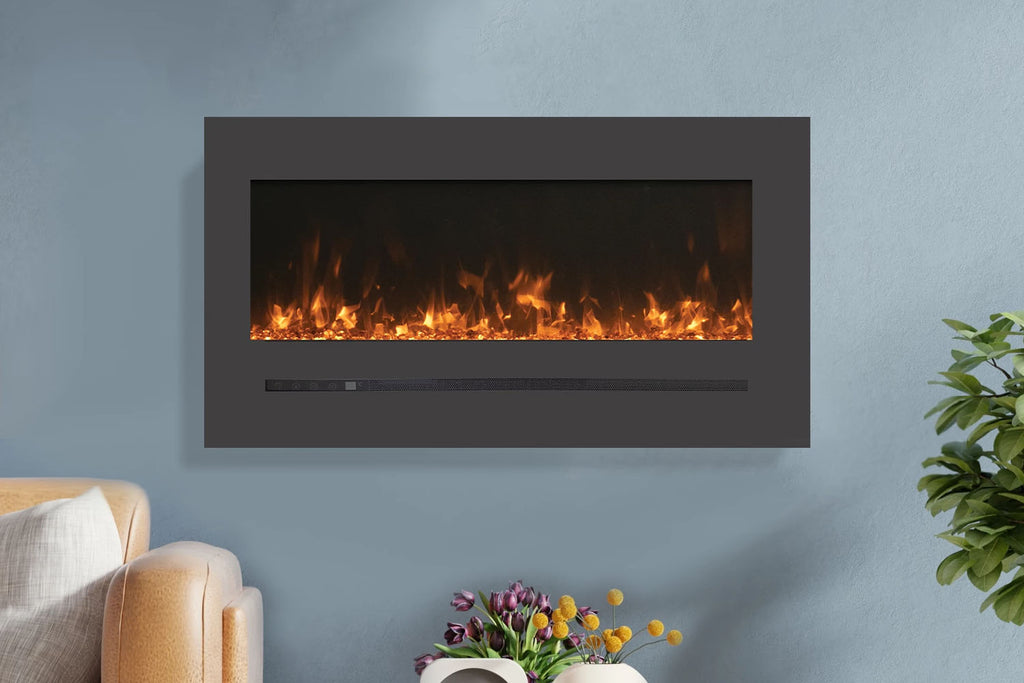 Sierra Flame 55 inch Wall Mount Linear Electric Fireplace - Heater - Electric Fireplaces Depot