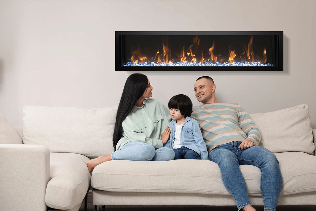 Amantii Panorama 88 inch Slim Built-in Indoor & Outdoor Electric Fireplace - Heater - BI-88-SLIM-OD -