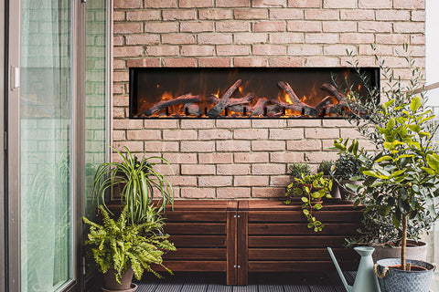 Image of Amantii Panorama 50-in Deep Tall Built-in Indoor & Outdoor Electric Fireplace - Heater - BI-50-DEEP-XT