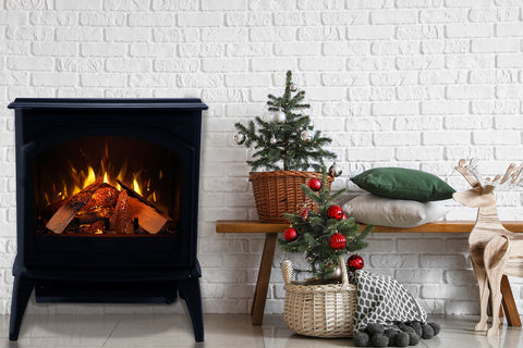 Image of Sierra Flame 23-inch Cast Iron Freestanding Smat Electric Stove - Electric Fireplace Heater E50-HO