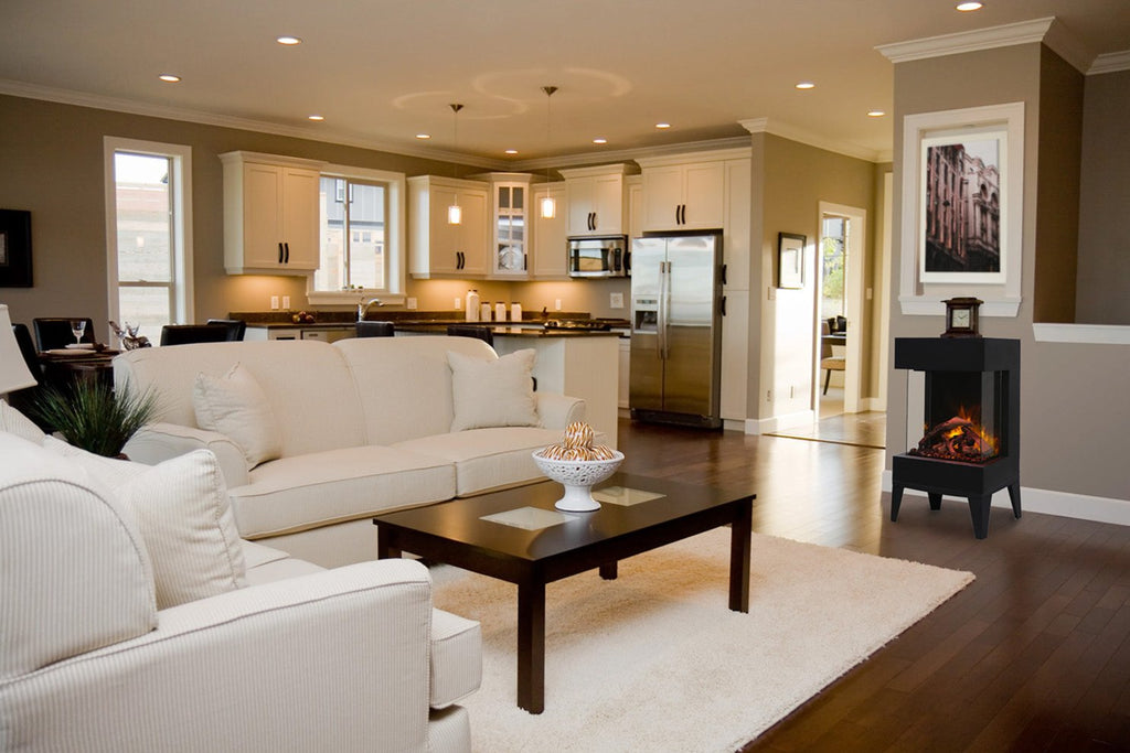 Amantii Wall Mount Freestanding Cube Lumina 3-Sided View Indoor Outdoor Electric Fireplace | CUBE-2025WM-LUMINA