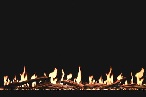 Image of Modern Flames Orion Multi 88 inch 3-Sided Electric Fireplace Wall Mount Studio Suite Mantel Weathered Walnut  WSS-OR76-WW