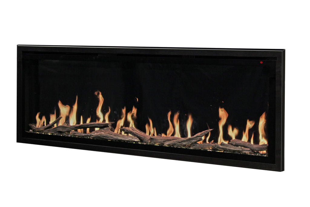 Modern Flames Allwood Fireplace Media Wall in Walnut - Orion Slim Heliovision 60 Electric Fireplace - AFWS-WW | OR60-SLIM