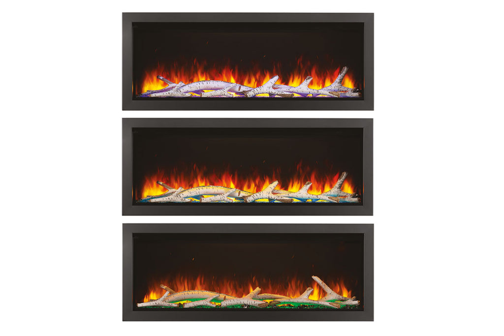 Napoleon Astound 50 inch Smart Built-In Wall Mount Electric Fireplace Insert - Linear Modern Fireplace - NEFB50AB Birch Logs