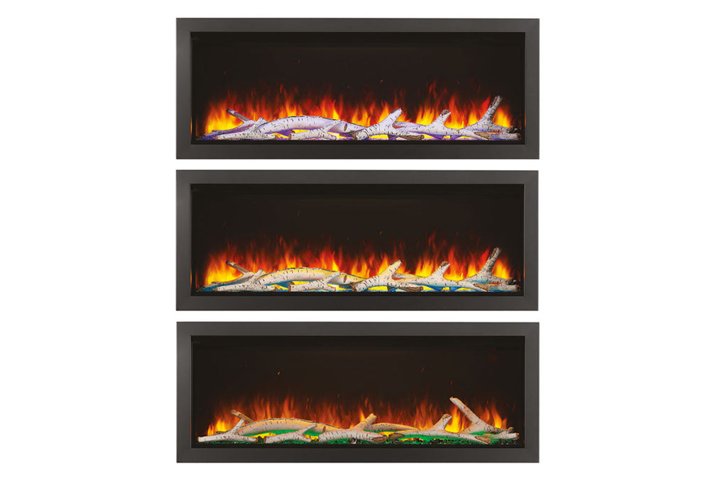 Napoleon Astound 74 inch Smart Built-In Wall Mount Electric Fireplace Insert - Linear Modern Fireplace - NEFB74AB Birch Logs
