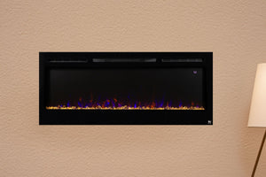 Touchstone Sideline Black 50'' Built-in Electric Fireplace - Heater - 80004 - Electric Fireplaces Depot