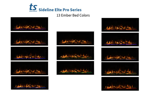 Image of Touchstone Sideline Elite Pro 60 Smart Wall Mount Recessed Electric Fireplace | Linear Fireplace Insert 80058