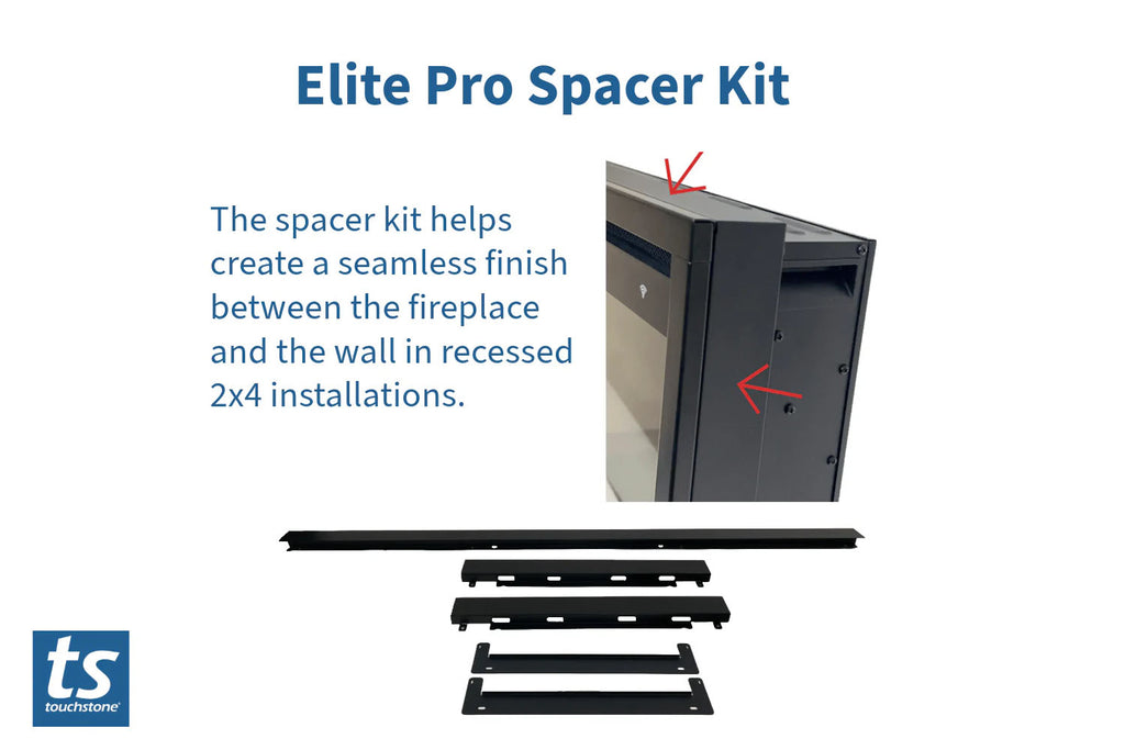 Touchstone Sideline Elite Pro 60 Smart Wall Mount Recessed Electric Fireplace | Linear Fireplace Insert 80058