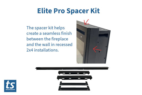 Image of Touchstone Sideline Elite Pro 60 Smart Wall Mount Recessed Electric Fireplace | Linear Fireplace Insert 80058