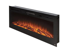 Touchstone Sideline Black 50” Wall-Mount / Recessed Electric Fireplace