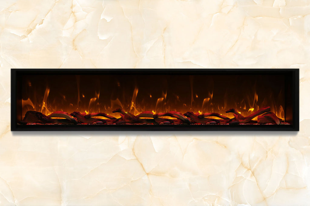 Amantii Symmetry 100'' Built In Fully Recessed Flush Mount Linear Indoor & Outdoor Electric Fireplace | Extra Tall Deep | SYM-100-XT | Electric Fireplaces Depot