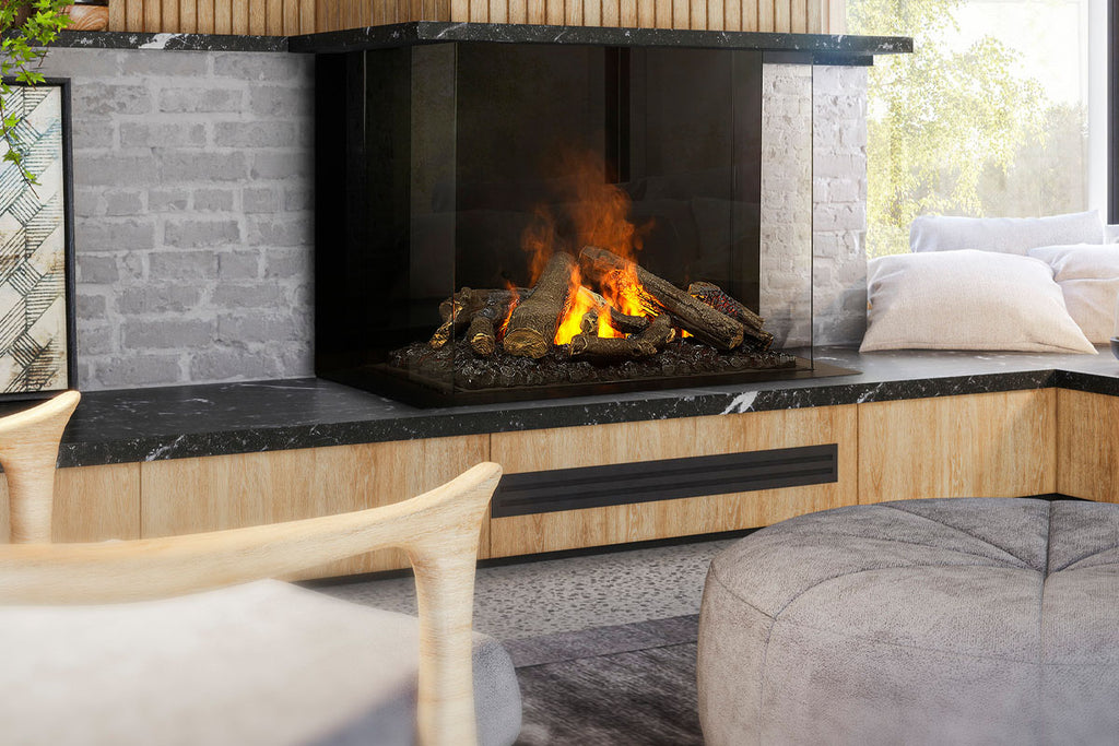 Faber E-Matrix 35 -inch 3-Sided Water Vapor Built-In Electric Fireplace Firebox | FEF3226L3 | Water Myst Fireplace | Electric Fireplaces Depot