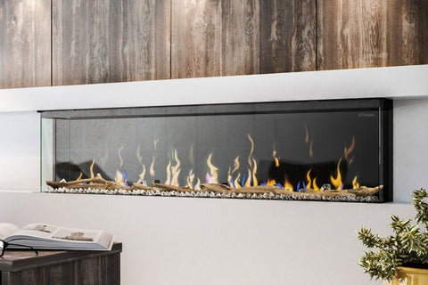 Image of Dimplex Ignite XL Bold 74 Retuned Smart Built-In Linear Electric Fireplace - 3-Sided Multi-Sided Electric Fireplace-XLF7417-XD