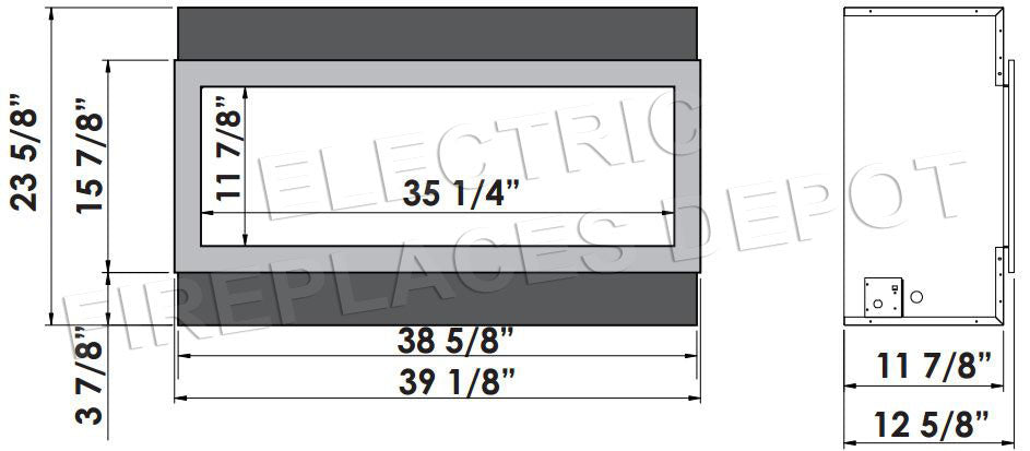 Amantii Panorama 40 inch Deep Built-in Indoor & Outdoor Electric Fireplace – Heater – BI-40-DEEP-OD – Electric Fireplaces Depot