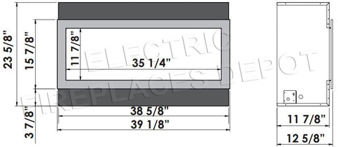 Image of Amantii Panorama 40 inch Deep Built-in Indoor & Outdoor Electric Fireplace – Heater – BI-40-DEEP-OD – Electric Fireplaces Depot