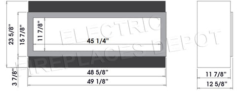 Image of Amantii Panorama 50 inch Deep Built-in Indoor & Outdoor Electric Fireplace – Heater - Dimensions – BI-50-DEEP-OD – Electric Fireplaces Depot