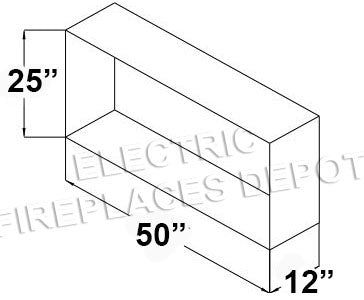 Amantii Panorama 50 inch Deep Built-in Indoor & Outdoor Electric Fireplace – Heater - Dimensions – BI-50-DEEP-OD – Electric Fireplaces Depot