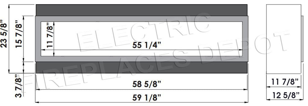 Amantii Panorama 60 inch Deep Built-in Indoor & Outdoor Electric Fireplace – Heater – BI-60-DEEP-OD – Electric Fireplaces Depot