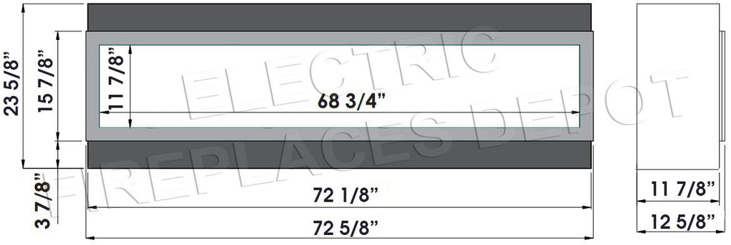 Amantii Panorama 72 inch Deep Built-in Indoor & Outdoor Electric Fireplace – Heater – BI-72-DEEP-OD – Electric Fireplaces Depot