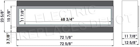 Image of Amantii Panorama 72 inch Deep Built-in Indoor & Outdoor Electric Fireplace – Heater – BI-72-DEEP-OD – Electric Fireplaces Depot
