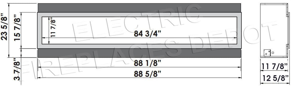 Amantii Panorama 88 inch Deep Built-in Indoor & Outdoor Electric Fireplace – Heater – BI-88-DEEP-OD – Electric Fireplaces Depot