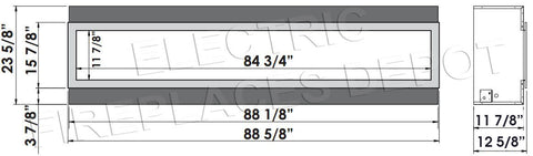 Image of Amantii Panorama 88 inch Deep Built-in Indoor & Outdoor Electric Fireplace – Heater – BI-88-DEEP-OD – Electric Fireplaces Depot