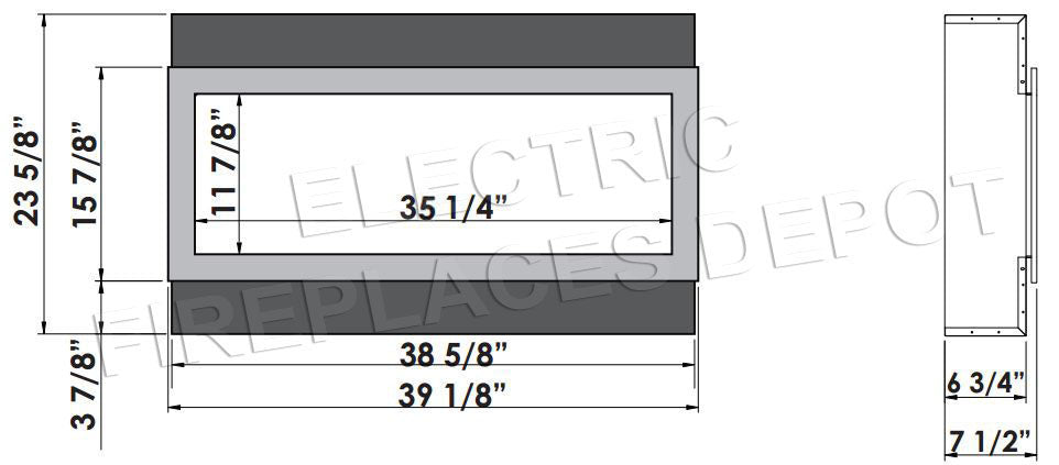 Amantii Panorama 40 inch Slim Built-in Indoor & Outdoor Electric Fireplace – Heater - BI-40-SLIM-OD - Electric Fireplaces Depot