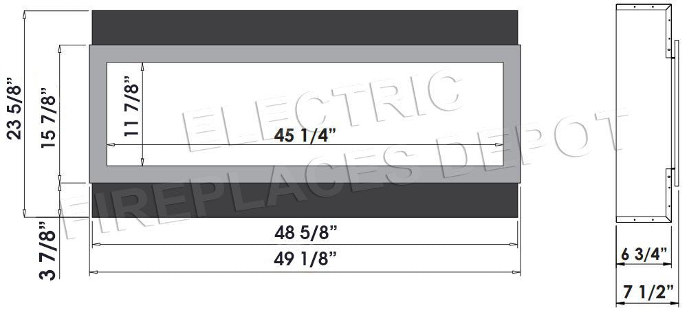 Amantii Panorama 50 inch Slim Built-in Indoor & Outdoor Electric Fireplace – Heater - Accessory – BI-50-SLIM-OD – Electric Fireplaces Depot