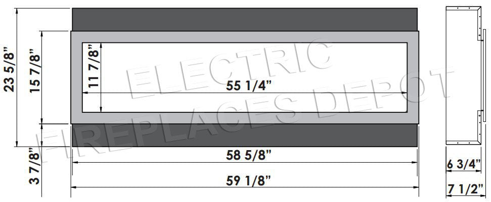 Amantii Panorama 60 inch Slim Built-in Indoor & Outdoor Electric Fireplace - Heater - BI-60-SLIM-OD - Electric Fireplaces Depot