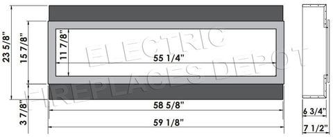 Image of Amantii Panorama 60 inch Slim Built-in Indoor & Outdoor Electric Fireplace - Heater - BI-60-SLIM-OD - Electric Fireplaces Depot