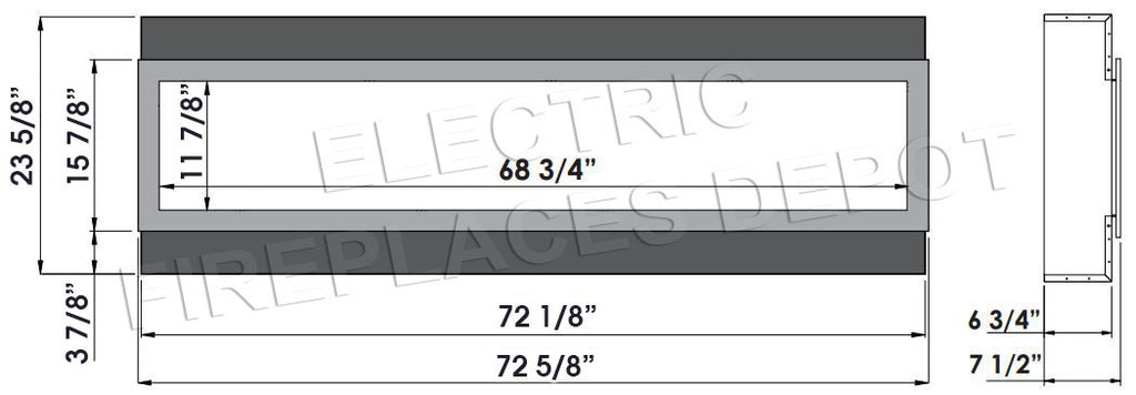 Amantii Panorama 72 inch Slim Built-in Indoor & Outdoor Electric Fireplace - Heater - BI-72-SLIM-OD - Electric Fireplaces Depot