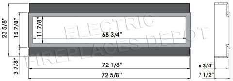 Image of Amantii Panorama 72 inch Slim Built-in Indoor & Outdoor Electric Fireplace - Heater - BI-72-SLIM-OD - Electric Fireplaces Depot