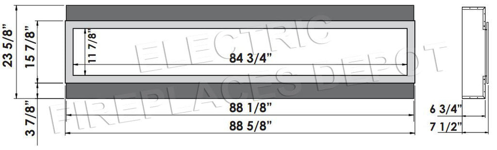 Amantii Panorama 88 inch Slim Built-in Indoor & Outdoor Electric Fireplace - Heater - BI-88-SLIM-OD - Electric Fireplaces Depot