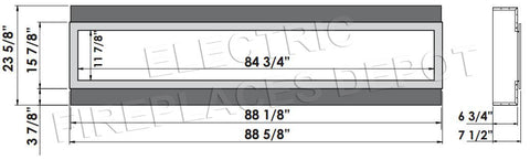 Image of Amantii Panorama 88 inch Slim Built-in Indoor & Outdoor Electric Fireplace - Heater - BI-88-SLIM-OD - Electric Fireplaces Depot