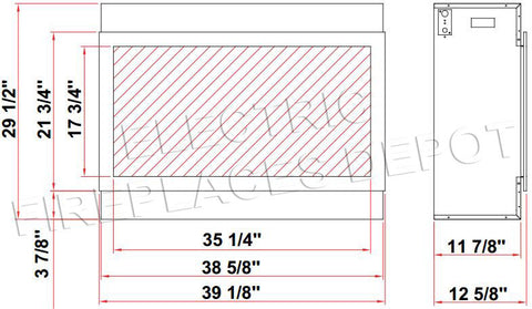 Image of Amantii Panorama 40-in Deep Tall Built-in Indoor & Outdoor Electric Fireplace - Heater - BI-40-DEEP-XT - Electric Fireplaces Depot