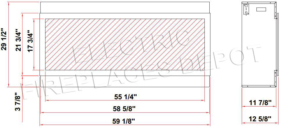 Amantii Panorama 60-in Deep Tall Built-in Indoor & Outdoor Electric Fireplace - Heater - BI-60-DEEP-XT - Electric Fireplaces Depot