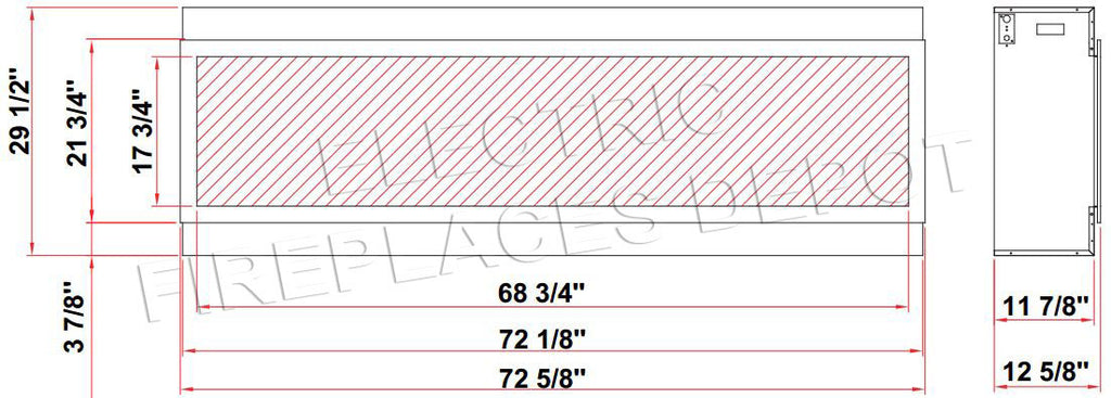 Amantii Panorama 72-in Deep Tall Built-in Indoor & Outdoor Electric Fireplace - Heater - BI-72-DEEP-XT - Electric Fireplaces Depot