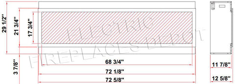 Image of Amantii Panorama 72-in Deep Tall Built-in Indoor & Outdoor Electric Fireplace - Heater - BI-72-DEEP-XT - Electric Fireplaces Depot