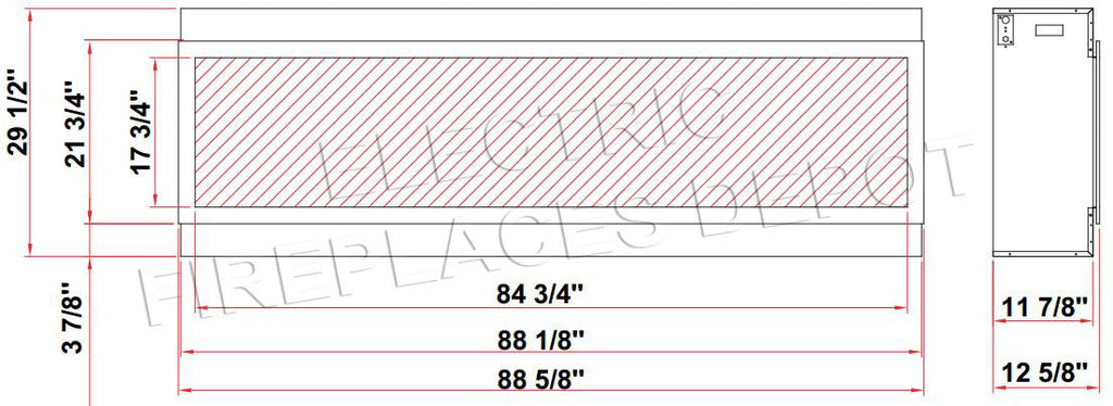 Amantii Panorama 88-in Deep Tall Built-in Indoor & Outdoor Electric Fireplace - Heater - BI-88-DEEP-XT - Electric Fireplaces Depot