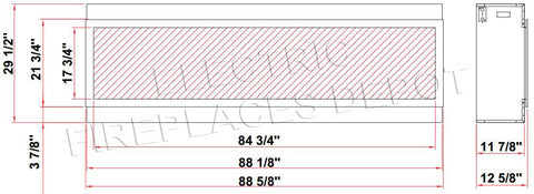 Image of Amantii Panorama 88-in Deep Tall Built-in Indoor & Outdoor Electric Fireplace - Heater - BI-88-DEEP-XT - Electric Fireplaces Depot